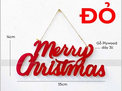 Chữ Merry Christmas 35x14cm [Bằng gỗ - Nhiều màu] CHU-GO-18